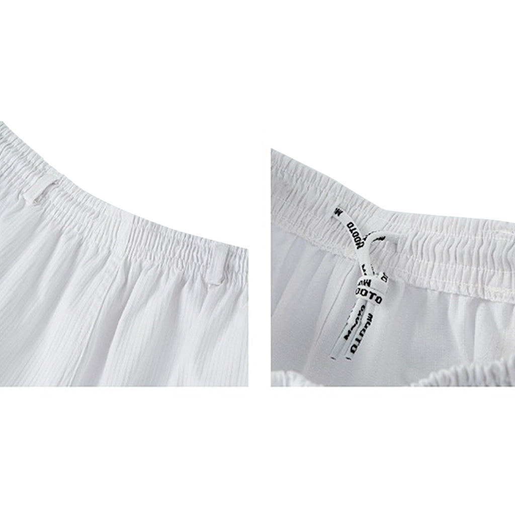 dobok básico de Taekwondo con cuello negro S.5 de Mooto, detalle pantalon resorte