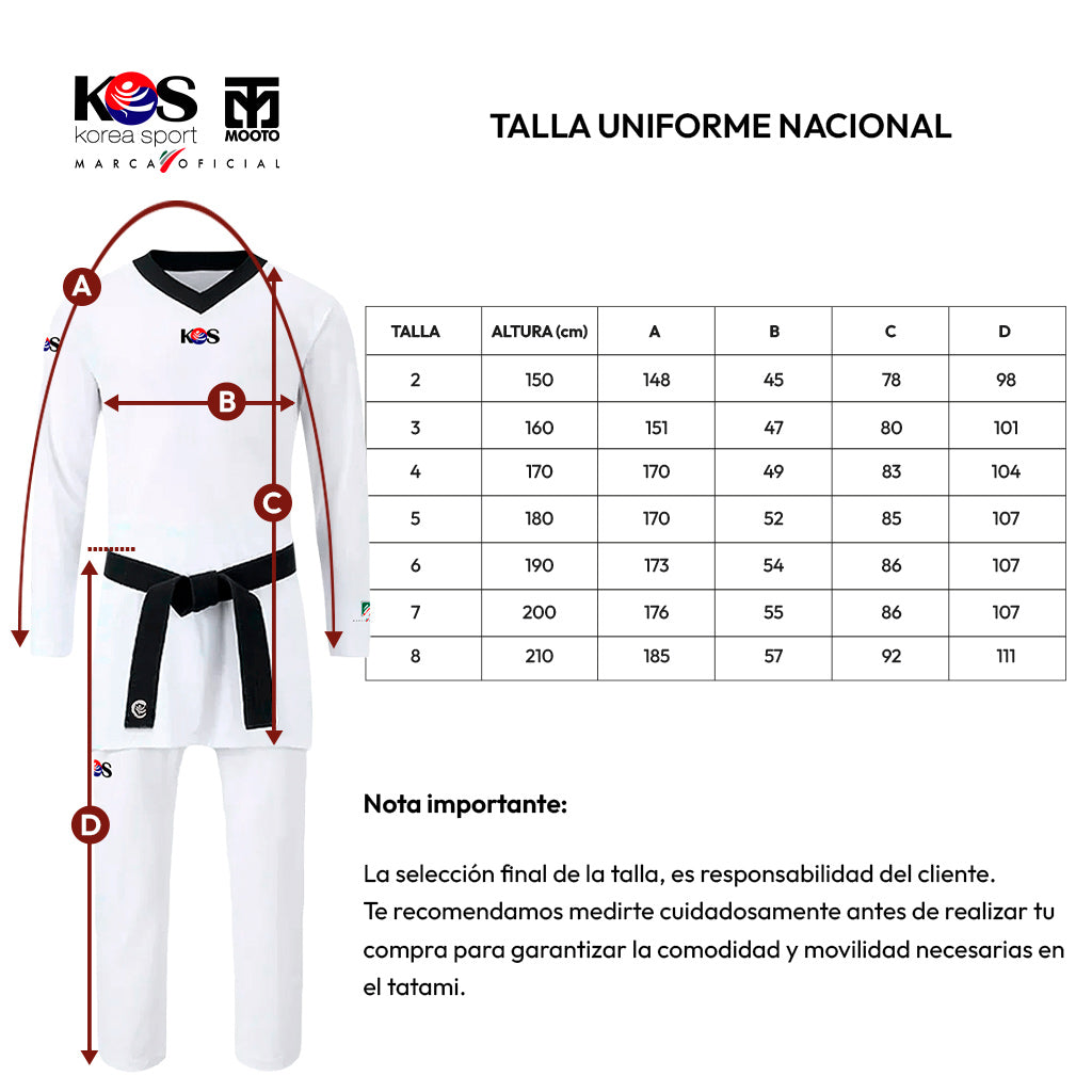 Dobok Olímpico Cuello Negro KOS
