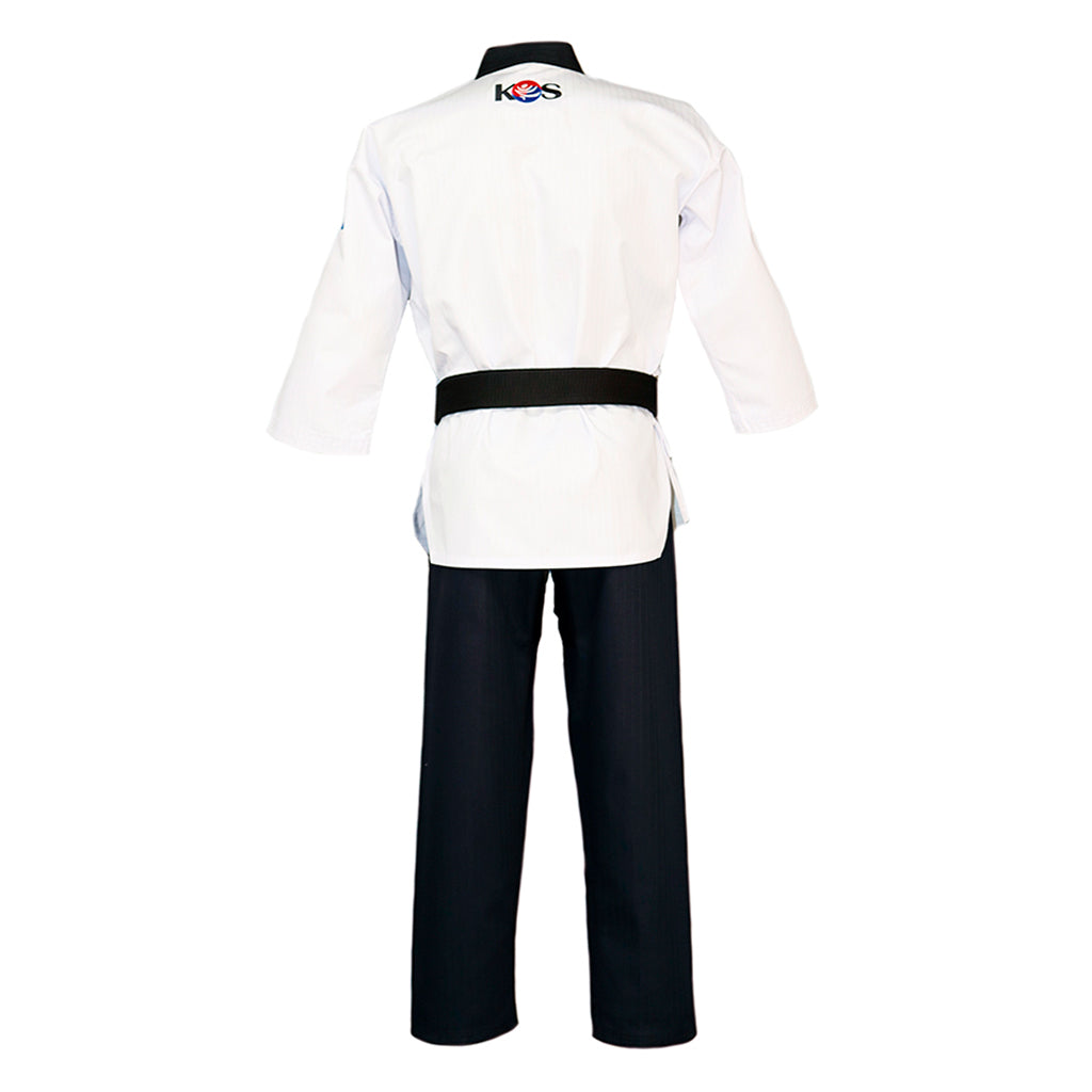 Dobok de Taekwondo Dan Hombre de formas Poomsae, vista trasera