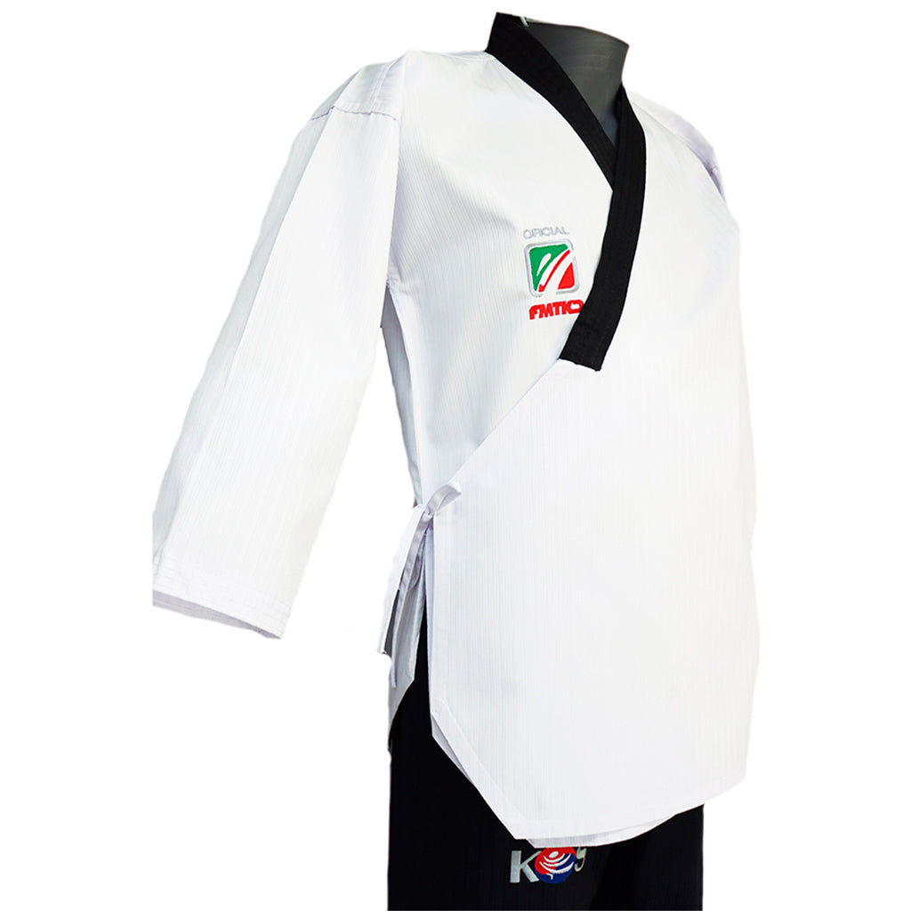 Dobok de Taekwondo Dan Hombre de formas Poomsae, vista lateral