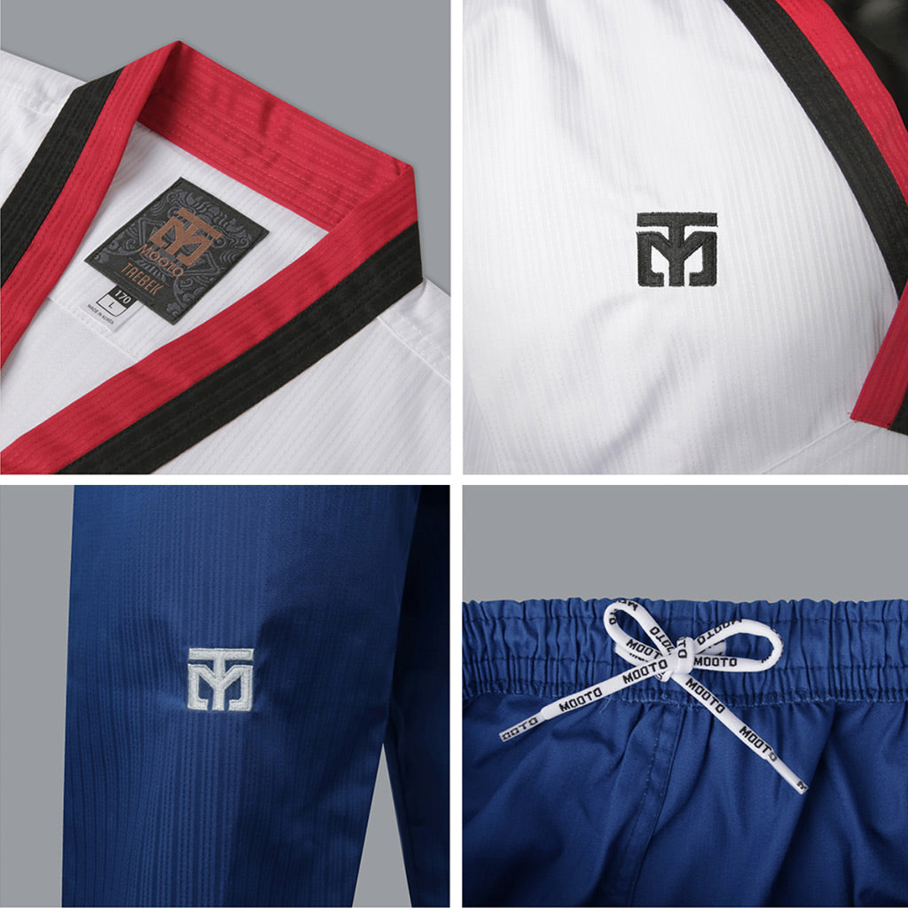 Dobok Poomsae Poom Hombre Mooto, detalles