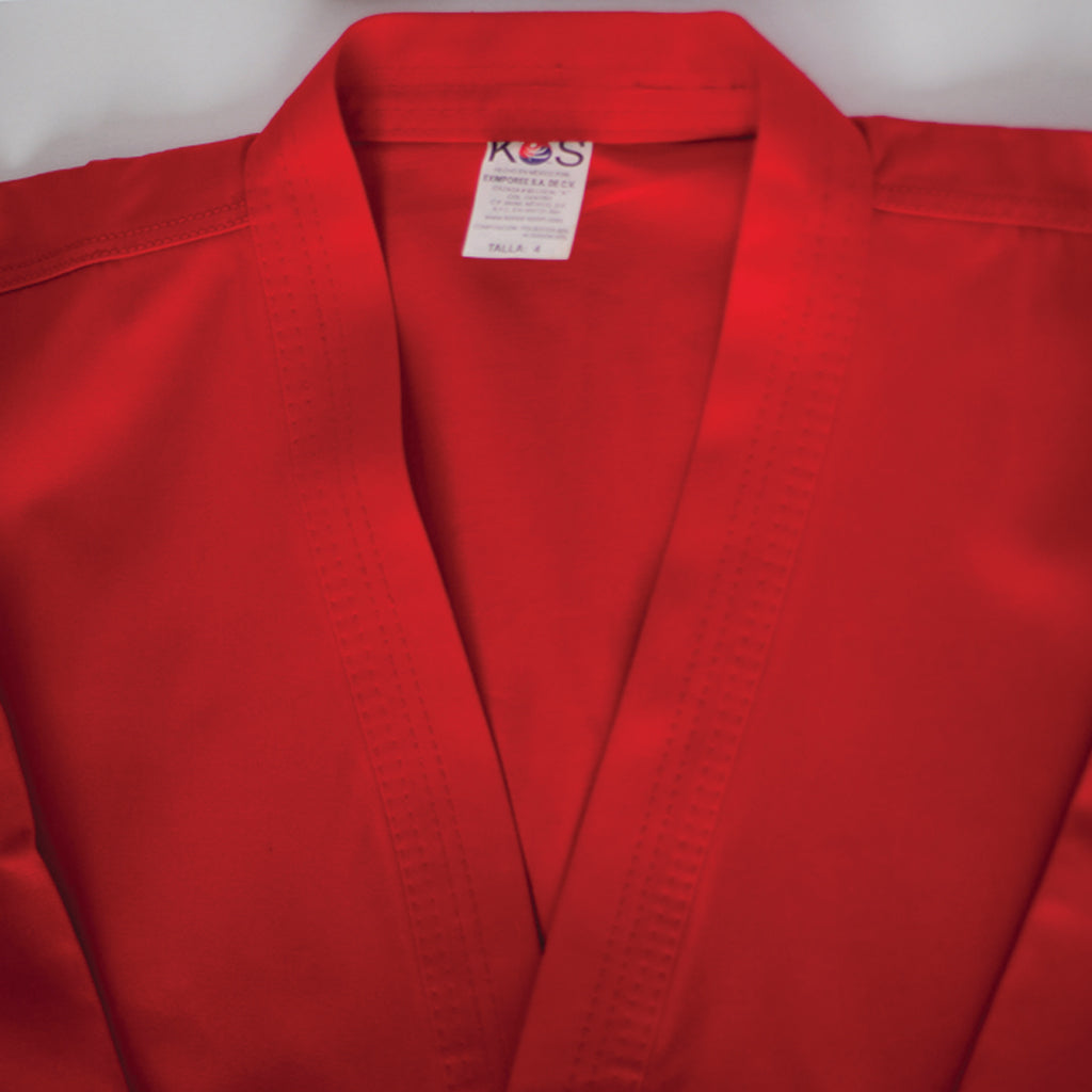 Karategui Light Rojo KOS, detalle cuello