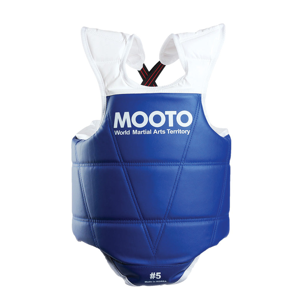 Peto 1 Vista Oficial WTF Mooto azul, frente