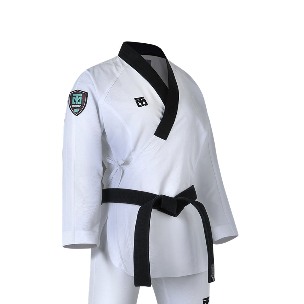 Dobok 3F 2 Woman Blanco Mooto, vista lateral
