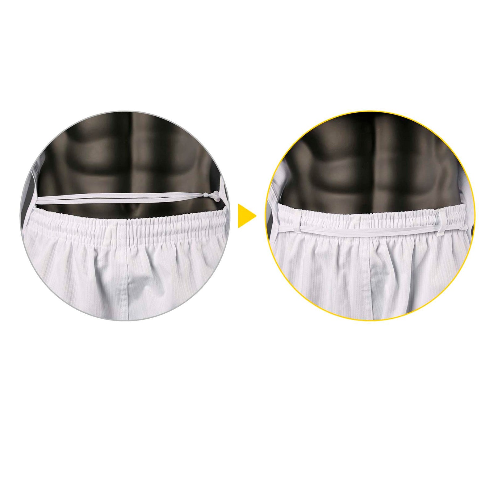 dobok de Taekwondo básico con cuello negro S.4.5 de MOOTO, detalle pantalon