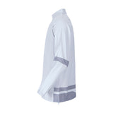 chamarra Thunder Jacket White Gray Mooto blanca gris perfil