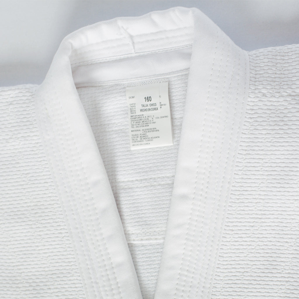 Judogui Blanco KOS, detalle cuello